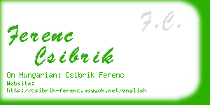 ferenc csibrik business card